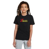 Qivi Conqueror' Balde Baskılı Unisex Çocuk Siyah T-shirt