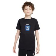 Qivi Css Baskılı Unisex Çocuk Siyah T-shirt