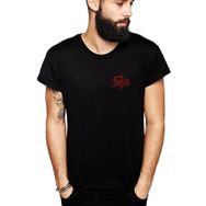 Qivi Death Baskılı Siyah Erkek Örme T-shirt