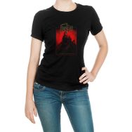 Qivi Death The Sound Of Perseverance Baskılı Örme Siyah Kadın T-shirt