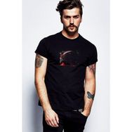 Qivi Devil Red Skull Tumblr Baskılı Siyah Örme Erkek T-shirt