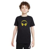 Qivi Dj Headphone Baskılı Unisex Çocuk Siyah T-shirt