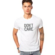 Qivi Dont Care Baskılı Beyaz Erkek T-shirt