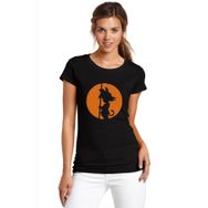 Qivi Dragon Ball Baskılı Örme Siyah RF0327-KDNTS Kadın T-shirt