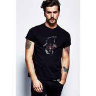 Qivi Draven Baskılı Siyah Erkek Örme T-shirt