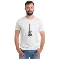 Qivi Drawing Elektro Guitar Red Baskılı Beyaz Erkek T-shirt