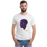 Qivi Eleven Mor Baskılı Örme Beyaz Erkek T-shirt