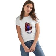 Qivi Eleven Wallpaper Baskılı Beyaz Kadın Örme T-shirt