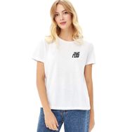 Qivi Fight Club Göğüs Baskılı Beyaz Kadın Örme T-shirt