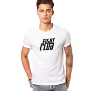Qivi Fight Club Logo Baskılı Beyaz Erkek T-shirt