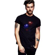Qivi Fortnite Kırmızı Mavi Baskılı Siyah Erkek Örme T-shirt
