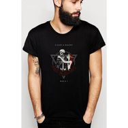 Qivi G Eazy And Halsey Him And Baskılı Siyah Erkek Örme T-shirt