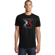 Qivi G O T House Connington Baskılı Siyah Erkek Örme T-shirt