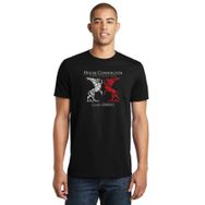 Qivi G O T House Connington Baskılı Siyah Erkek Örme T-shirt