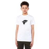 Qivi G O T Stark Baskılı Unisex Çocuk Beyaz T-shirt