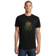 Qivi Galaxy Baby Groot Baskılı Siyah Erkek Örme T-shirt