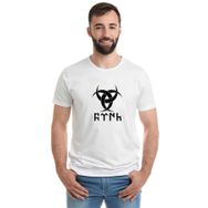 Qivi Göktürk Türk Teşkilatı Mahsusa Baskılı Beyaz Erkek Örme T-shirt