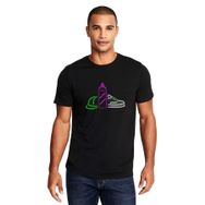 Qivi Grafitti Neon Light Baskılı Siyah Erkek Örme T-shirt