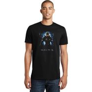 Qivi Halo Guardians Baskılı Siyah Erkek Örme T-shirt