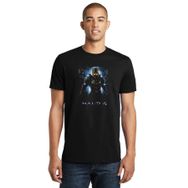 Qivi Halo Guardians Baskılı Siyah Erkek Örme T-shirt