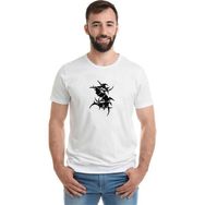 Qivi Heavy Metal Logo Baskılı Beyaz Erkek T-shirt