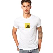 Qivi Js Baskılı Beyaz Erkek T-shirt