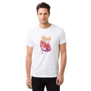 Qivi Kalbim Müzikle Carpiyor Baskılı Beyaz Erkek T-shirt