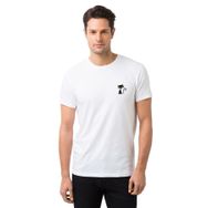 Qivi Kara Kedi Baskılı Beyaz Erkek T-shirt