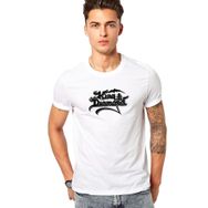 Qivi King Diamond Logo Baskılı Beyaz Erkek T-shirt