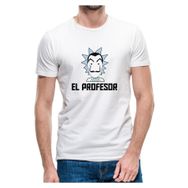 Qivi La Case De Papel El Profesor Baskılı Beyaz Erkek T-shirt