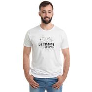 Qivi La Tahzen Üzülme Baskılı Beyaz Erkek T-shirt