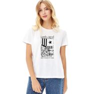 Qivi Lamb Of God There Is No Baskılı Beyaz Kadın Örme T-shirt