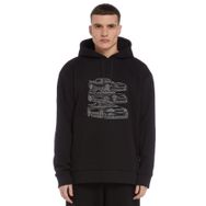 Qivi Legendary Jdm Crew Nissan Skyline R34 Baskılı Siyah Erkek Uzun Kol Örme Sweatshirt