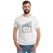 Qivi Lets Go Camping Dağ Baskılı Beyaz Erkek T-shirt