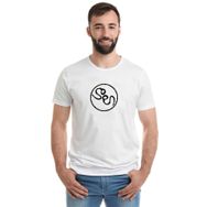 Qivi Logovid Baskılı Beyaz Erkek T-shirt