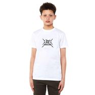 Qivi Metallica Beyond Magnetic Logo Baskılı Unisex Çocuk Beyaz T-shirt