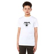 Qivi Metallica Kurukafa Baskılı Unisex Çocuk Beyaz T-shirt