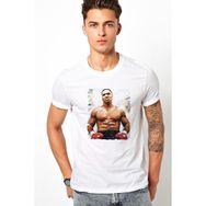 Qivi Mike Tayson Baskılı Beyaz Erkek T-shirt