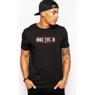 Qivi Mike Tyson Academy Baskılı Siyah Erkek Örme T-shirt