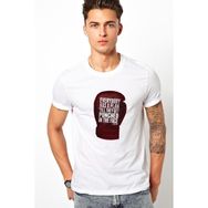 Qivi Mike Tyson Everybody Has a Plan Baskılı Beyaz Erkek T-shirt