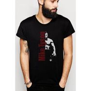Qivi Mike Tyson Punch Boks Baskılı Siyah Erkek Örme T-shirt