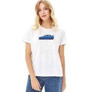 Qivi Mitsubishi Lancer Evolution X Baskılı Beyaz Kadın Örme T-shirt