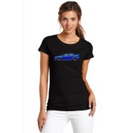 Qivi Mitsubishi Lancer Evolution X Baskılı Siyah Kadın Örme T-shirt
