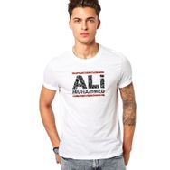 Qivi Mohamed Ali Run Dmc Baskılı Beyaz Erkek T-shirt