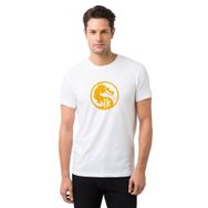 Qivi Mortal Kombat Mk Logo Baskılı Beyaz Erkek T-shirt