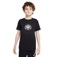 Qivi Motor Ride Clipart Flames Bike Baskılı Siyah Unisex Çocuk T-shirt