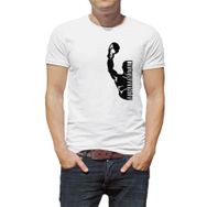 Qivi Muhammed Ali Yumruk Baskılı Beyaz Erkek T-shirt