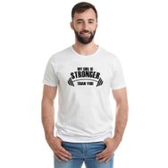Qivi My Girl is Stronger Baskılı Beyaz Erkek T-shirt