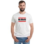 Qivi My World Baskılı Beyaz Erkek T-shirt