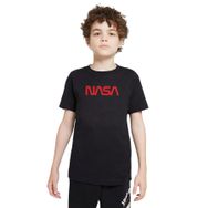 Qivi Nasa Baskılı Siyah Unisex Çocuk T-shirt